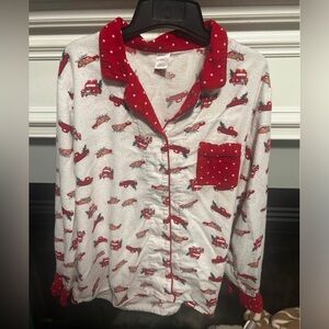 Liz Claiborne Christmas‎ Pajama Set with Red and White Truck Pattern
